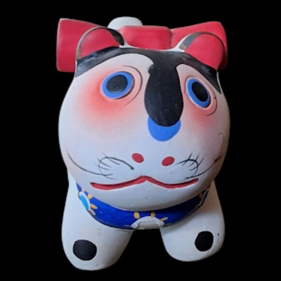 Handmade Japanese Inu Hariko Lucky Dog Figurine 4.5 x 3.5 - Picture 3 of 10